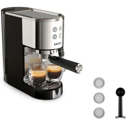 Krups XP444C10 Virtuoso+ Expresso 15 Bars avec Mousseur à Lait